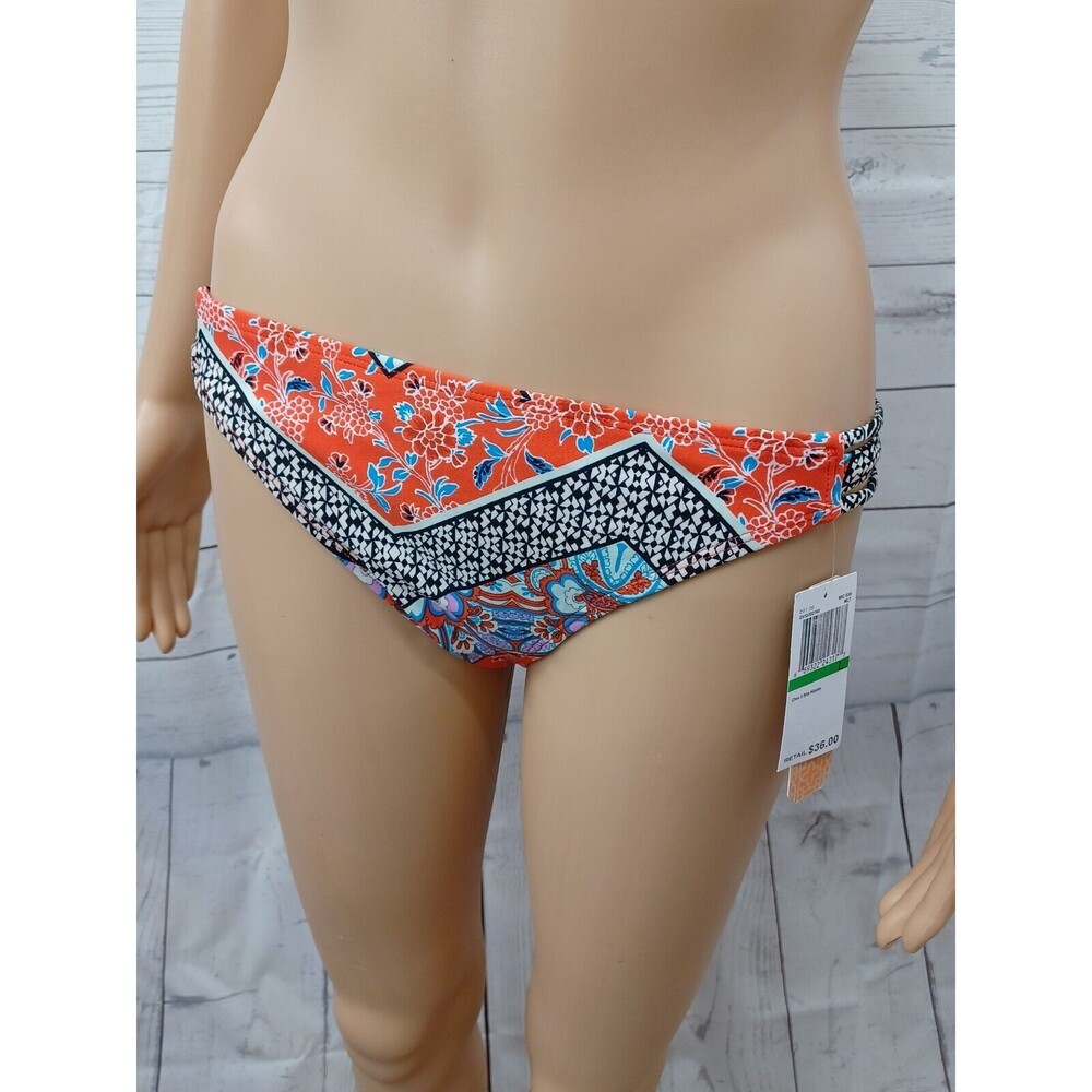 Gianni Bini Bikini Bottom Size Large 3 Stripes Floral Women's New $36